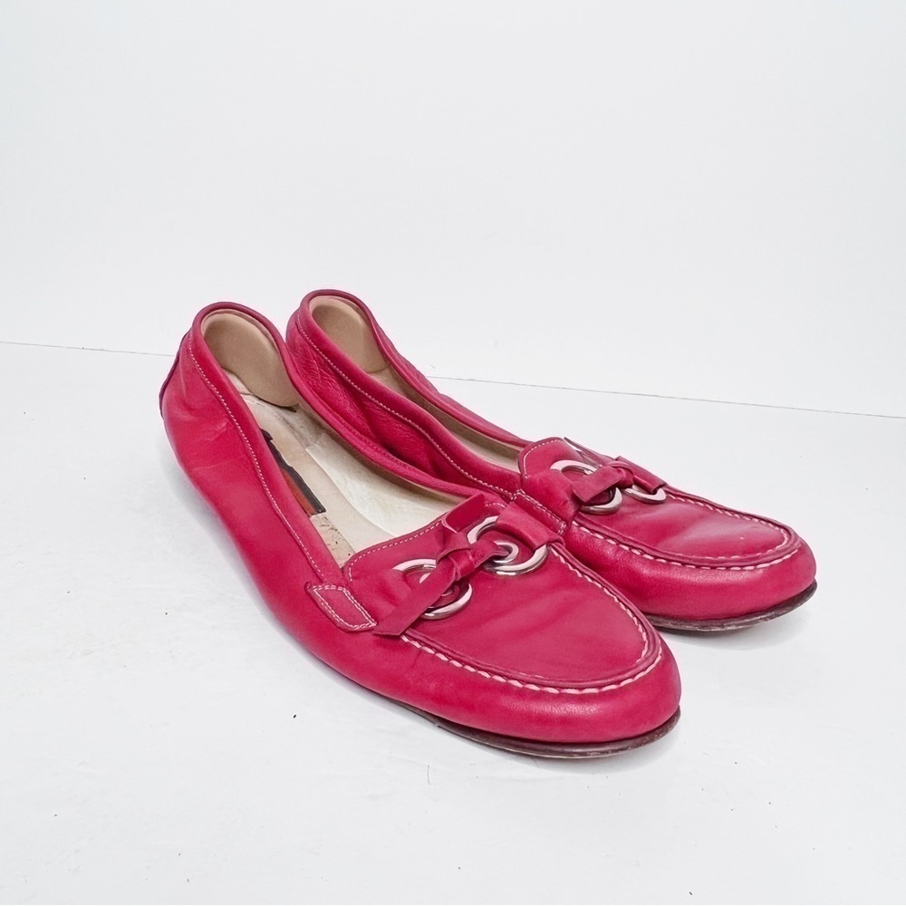 AGL Red Leather Loafer Size 40 Women’s 9